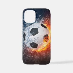 Flaming Football/Soccer Ball Throw Pillow iPhone 12 Mini Case