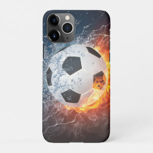 Flaming Football/Soccer Ball Throw Pillow iPhone 11Pro Case