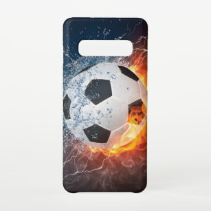 Flaming Football/Soccer Ball Throw Pillow Samsung Galaxy Case