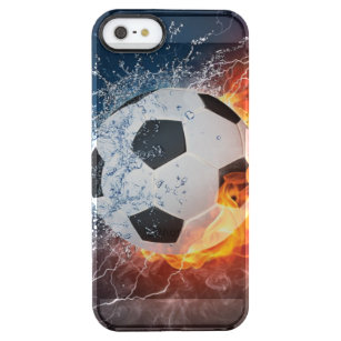 Flaming Football/Soccer Ball Throw Pillow Clear iPhone SE/5/5s Case