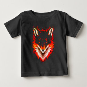 Flaming Fox Face Baby T-Shirt
