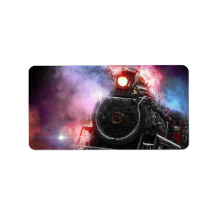 Flaming Freight Train Label
