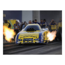Flaming Funny Car Drag Racer Sports