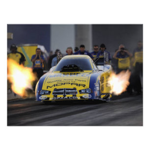Flaming Funny Car Drag Racer Sports Photo Print