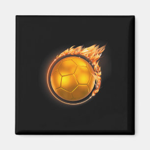 Flaming Gold Soccer Ll Firell Flames Soccer Player Magnet
