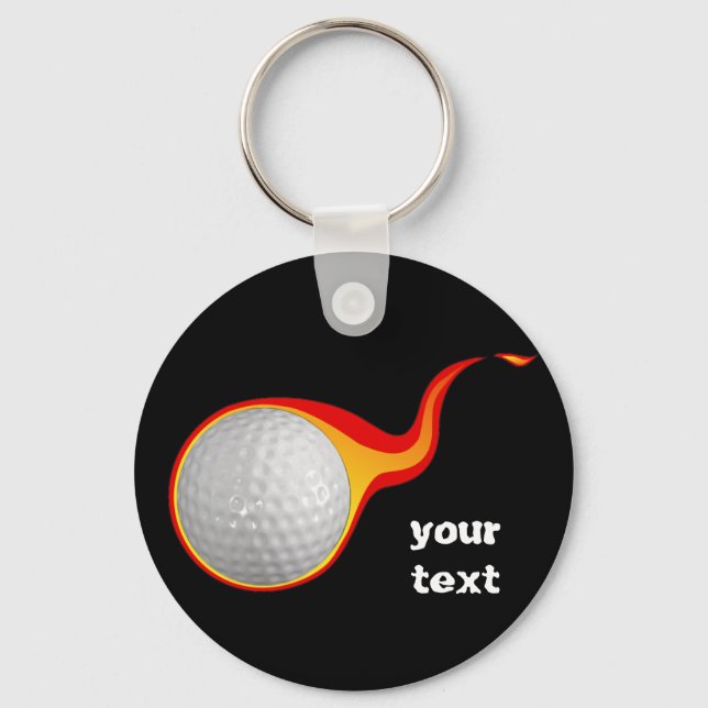 flaming golf ball key ring (Front)