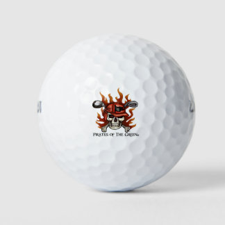 Flaming Golfer Skull and Crossbones Golf Balls