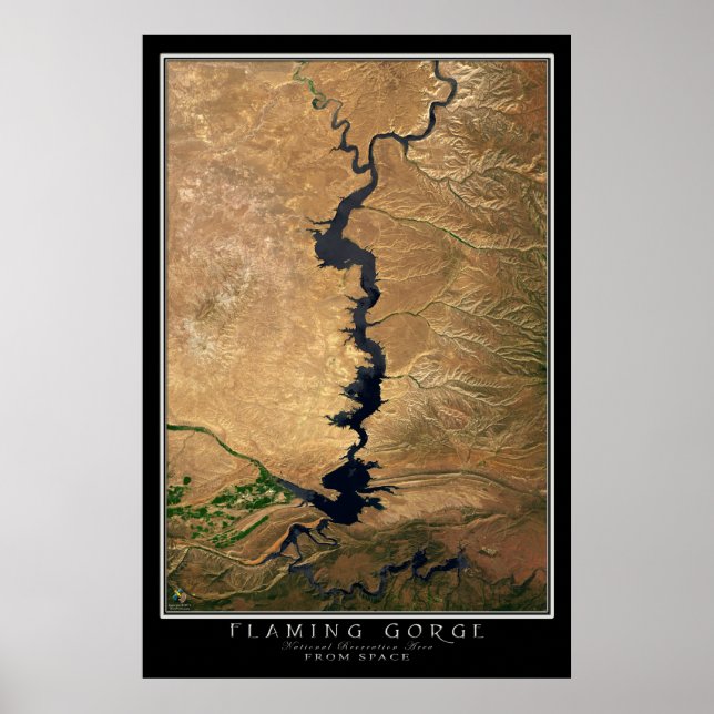 Flaming Gorge National Recreation Area Satellite Poster (Front)