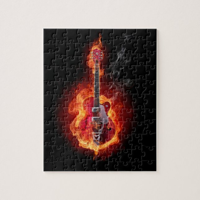 Flaming Guitar Jigsaw Puzzle (Vertical)