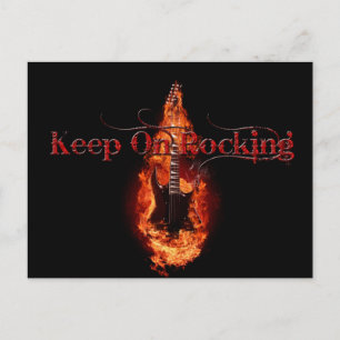 Flaming Guitar Postcard