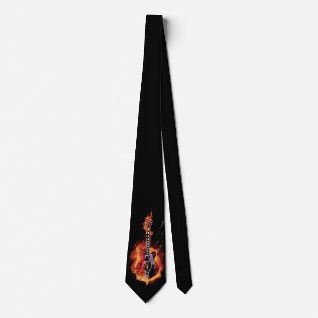 Flaming Guitar Tie (Front)