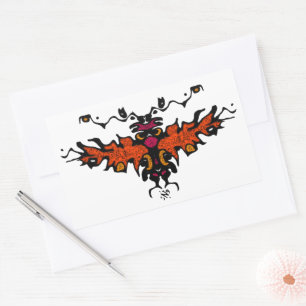 Flaming harpy colourful cool sketch v1 rectangular sticker