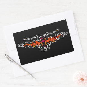 Flaming harpy colourful cool sketch v2 rectangular sticker