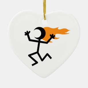 Flaming Head Ceramic Ornament