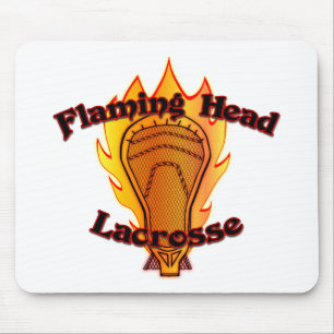 Flaming Head Lacrosse Mouse Pad