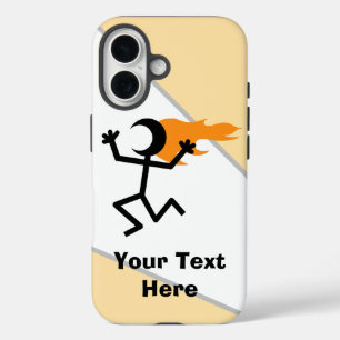 Flaming Head Stickman iPhone 16 Case