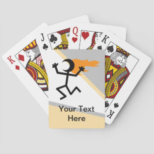 Flaming Head Stickman Playing Cards