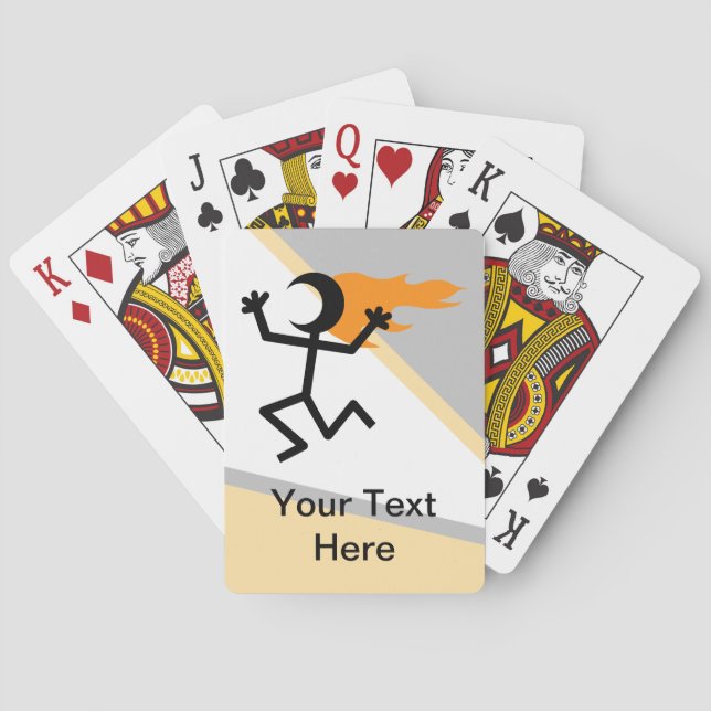 Flaming Head Stickman Playing Cards (Back)