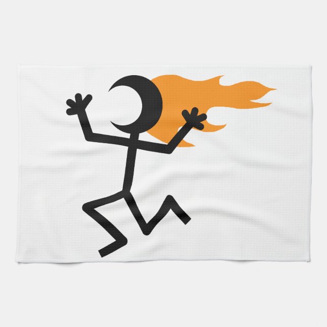Flaming Head Tea Towel (Horizontal)