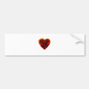 Flaming Heart Bumper Sticker