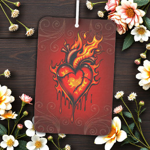 Flaming heart.  car air freshener
