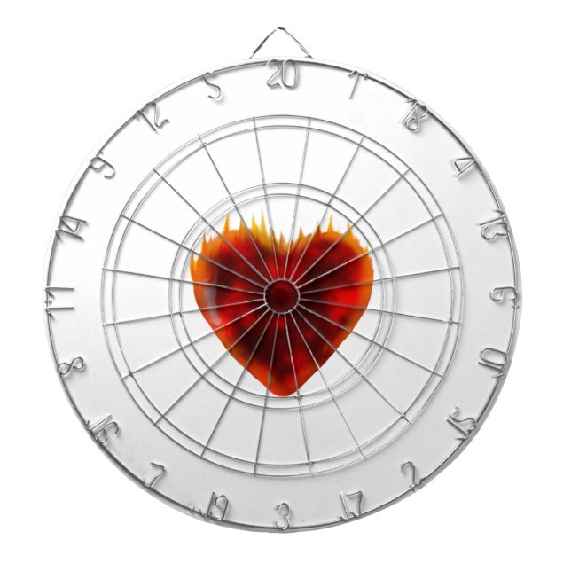 Flaming Heart Dartboard (Front)