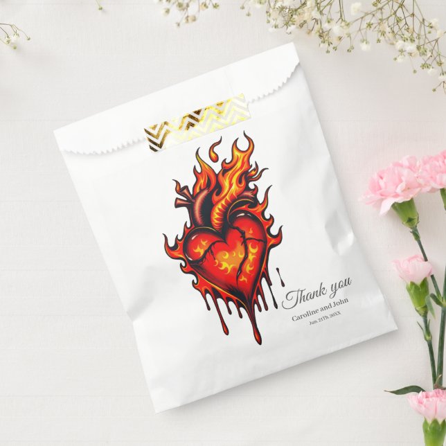 Flaming heart.  favour bag (Sealed)