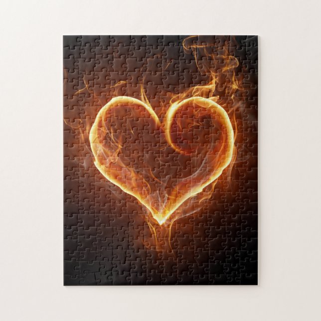 Flaming Heart Jigsaw Puzzle (Vertical)