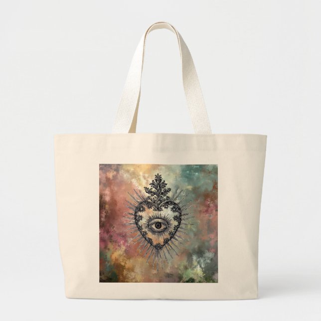 Flaming Heart Jumbo Tote Bag (Front)