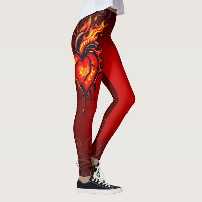 Flaming heart. leggings (Right)