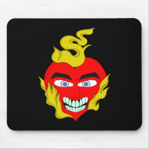 Flaming Heart Mouse Pad