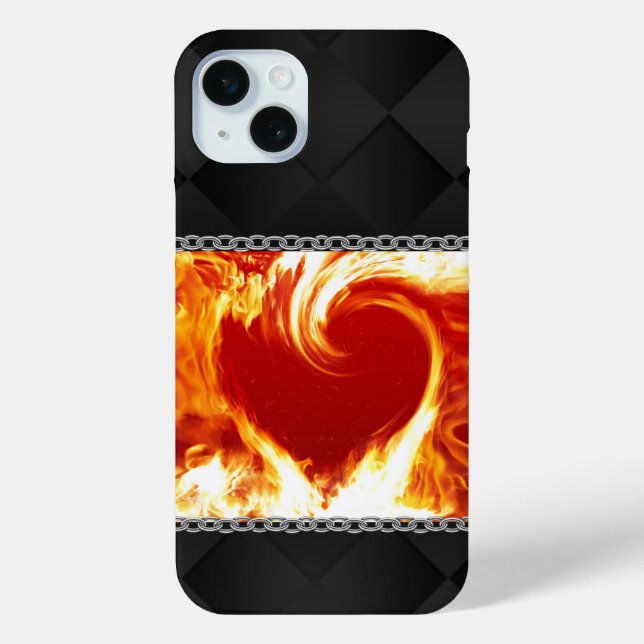 Flaming Heart on Black Satin  Case-Mate iPhone Case (Back)