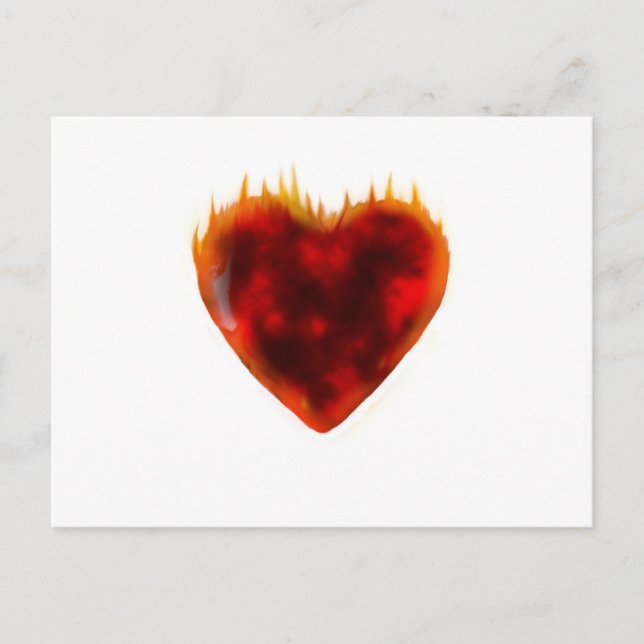 Flaming Heart Postcard (Front)