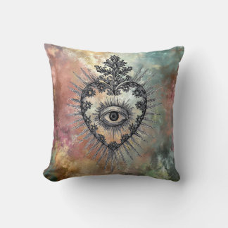Flaming Heart Throw Pillow