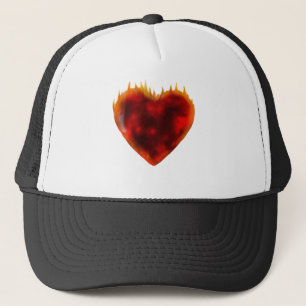 Flaming Heart Trucker Hat