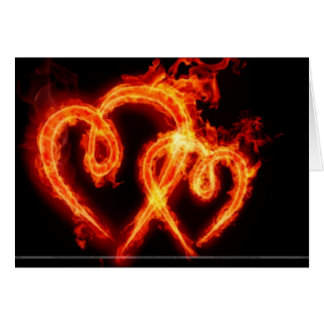 Flaming Heart Valenties Day Card