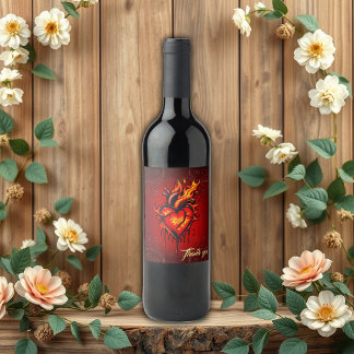 Flaming heart. wine label