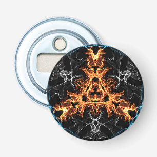 Flaming Heavy Metal Style Mandala Bottle Opener