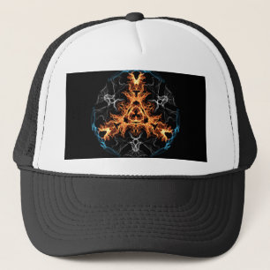 Flaming Heavy Metal Style Mandala Trucker Hat