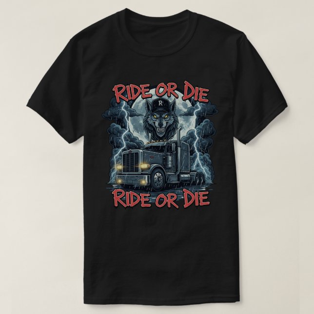 Flaming Highway Skull Vector Design T-Shirt (Design Front)