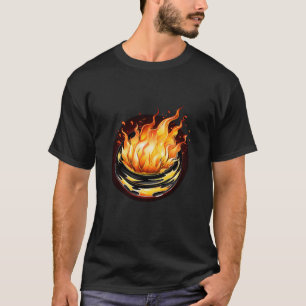 Flaming Hockey Puck Ice Hockey Player T-Shirt
