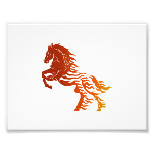 Flaming horse - Choose background colour Photo Print