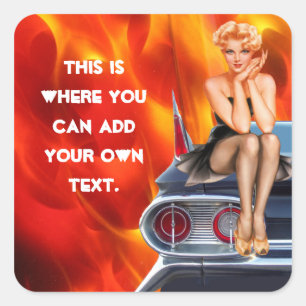 Flaming Hot Square Sticker