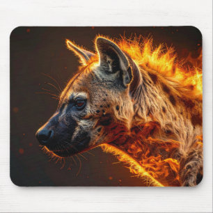 Flaming hyena mouse pad