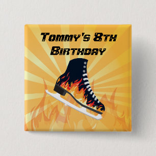 Flaming Ice skating pin