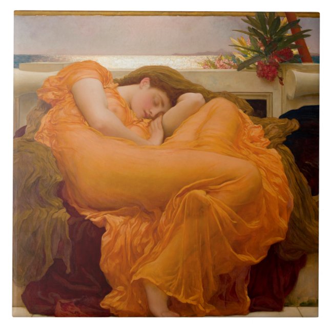 Flaming June (by Frederic Leighton) Ceramic Tile (Front)