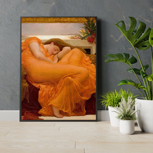 Flaming June by Frederic Leighton Orange Fine Art  Poster (Creator Uploaded)