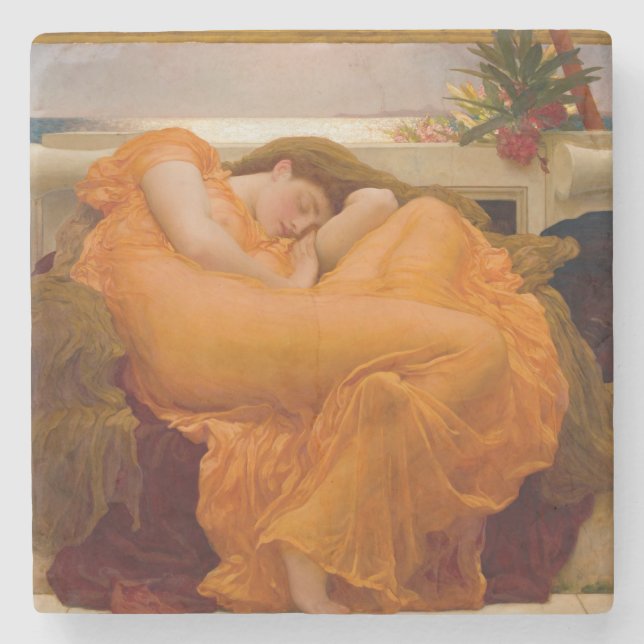 Flaming June (by Frederic Leighton) Stone Coaster (Front)