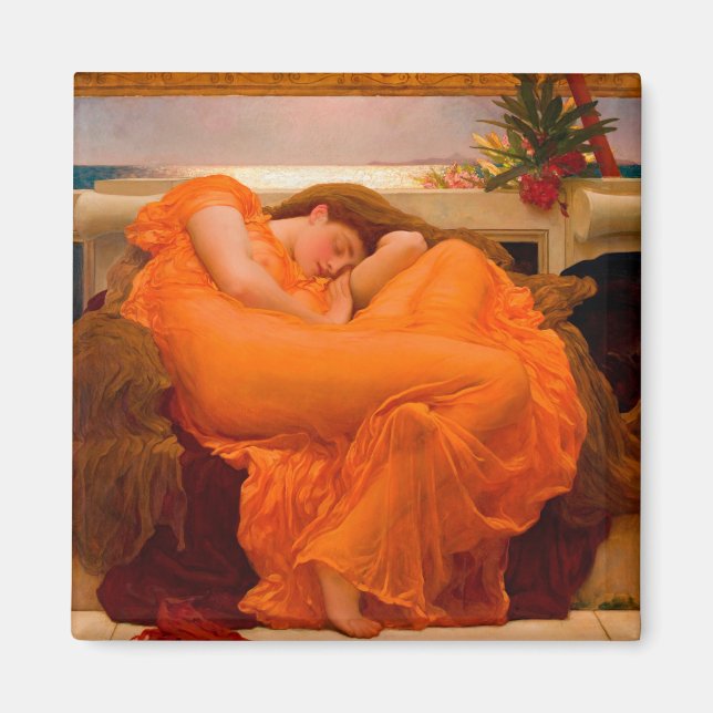 Flaming June by Lord Frederic Leighton Magnet (Front)