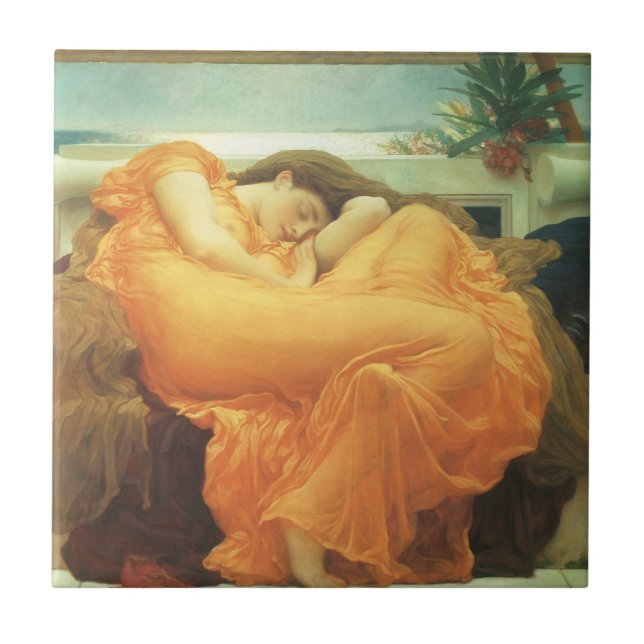 Flaming June by Lord Frederic Leighton Tile (Front)